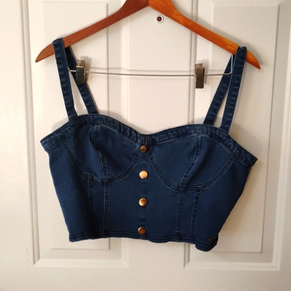 Guess Blue Bustier Tank Top